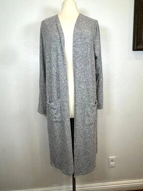 torrid Light Gray Open-Front Long Cardigan